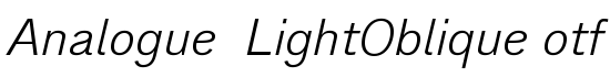 Analogue Light Oblique - Download Thousands of Free Fonts at FontZone.net