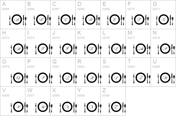 AL Place Settings Letters details - Free Fonts at FontZone.net