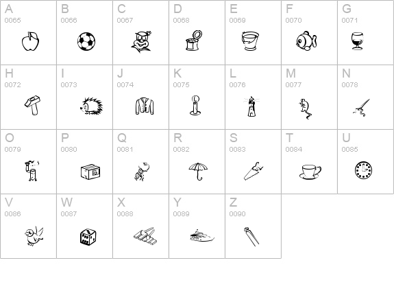 Alfabilder details - Free Fonts at FontZone.net