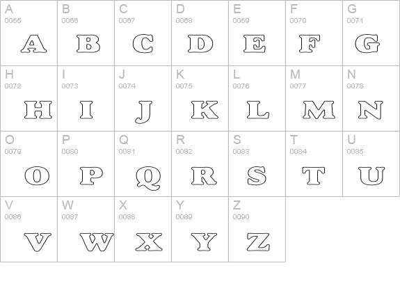 Alfredo Heavy Hollow Wide details - Free Fonts at FontZone.net