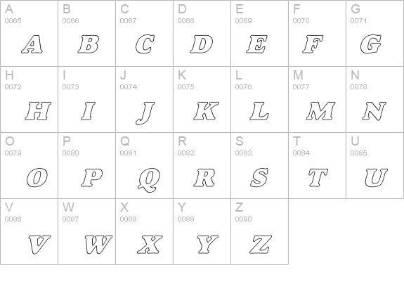 Alfredo Heavy Hollow details - Free Fonts at FontZone.net