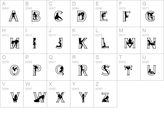 Alpha-Silouettes 2 details - Free Fonts at FontZone.net