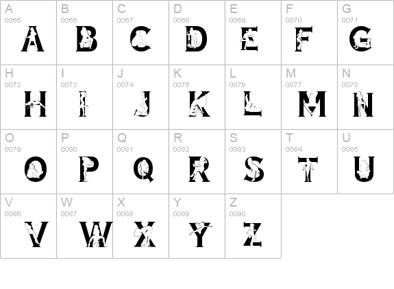 Alpha Silouettes 3  details - Free Fonts at FontZone.net