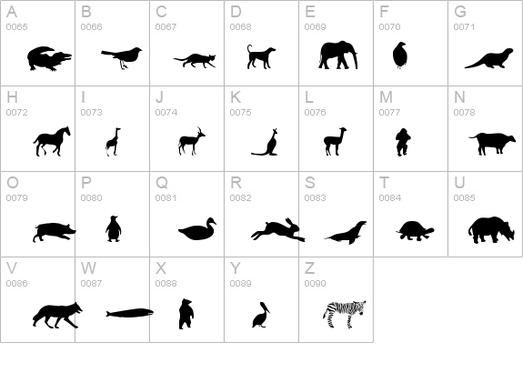 Animals details - Free Fonts at FontZone.net