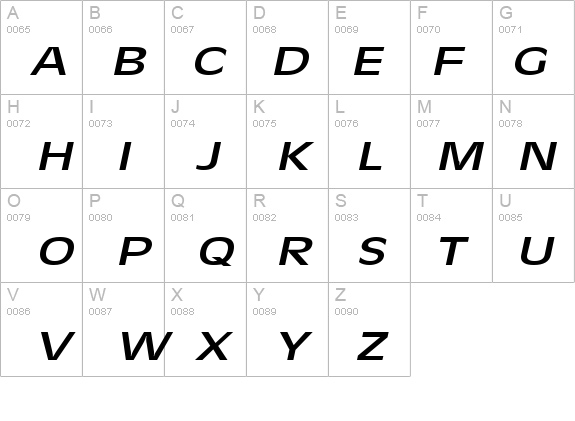 Antiqua 101 Extended Italic details - Free Fonts at FontZone.net