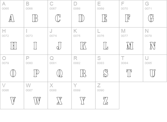 Army Hollow Thin details - Free Fonts at FontZone.net