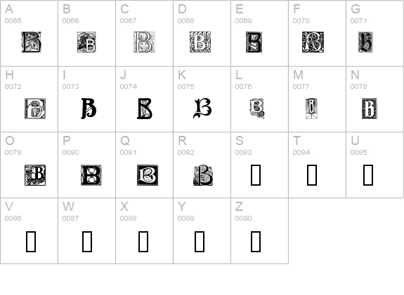 Art Nouveau Initials B details - Free Fonts at FontZone.net