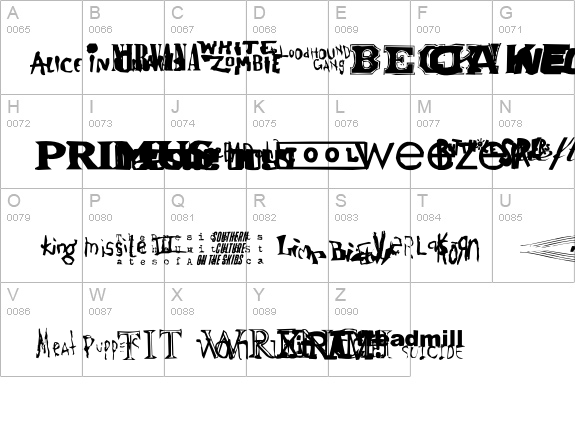 Bandnames details - Free Fonts at FontZone.net