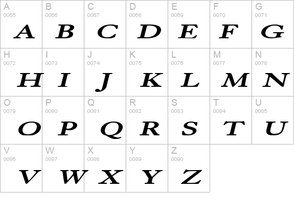 Bliss Extended Bold Italic details - Free Fonts at FontZone.net