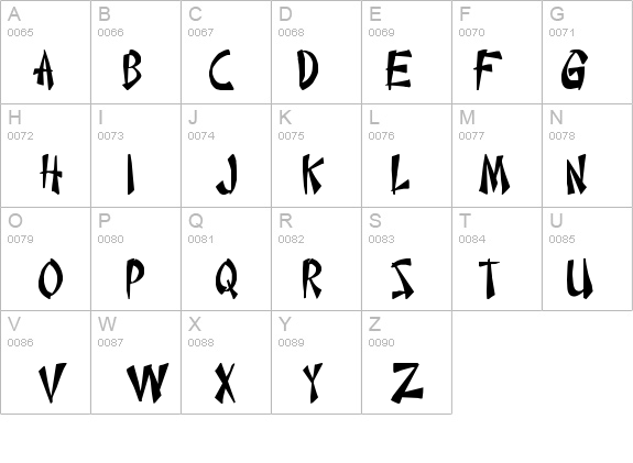 chinese style font western letters