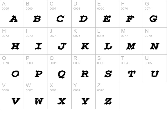 Chisel-Spiked-Extended Italic details - Free Fonts at FontZone.net