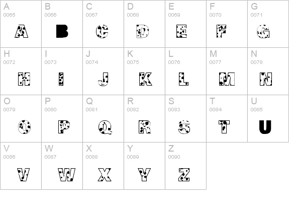 Cow-Spots details - Free Fonts at FontZone.net