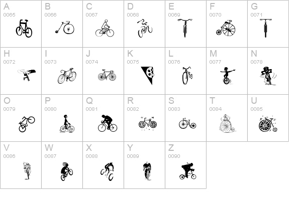 Cycling details - Free Fonts at FontZone.net