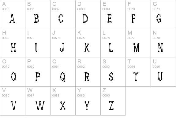Eddy's Bones-Condensed Normal details - Free Fonts at FontZone.net