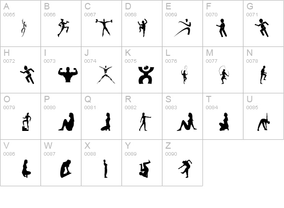 FitnessSilhouettes details - Free Fonts at FontZone.net