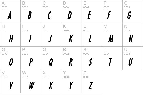Fuji-Condensed Bold Italic details - Free Fonts at FontZone.net