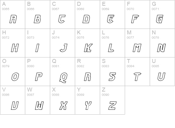 Futurex Phat Outline Italic details - Free Fonts at FontZone.net