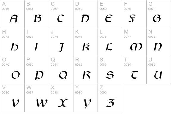 Gaelic Italic details - Free Fonts at FontZone.net