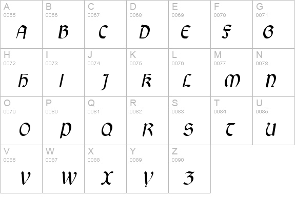 GaelicCondensed Italic details - Free Fonts at FontZone.net