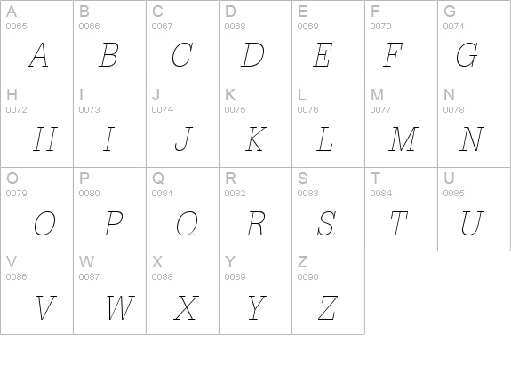 Installation Light SSi Thin Italic details - Free Fonts at FontZone.net