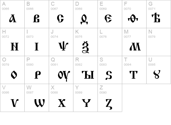 IzhitsaC details - Free Fonts at FontZone.net