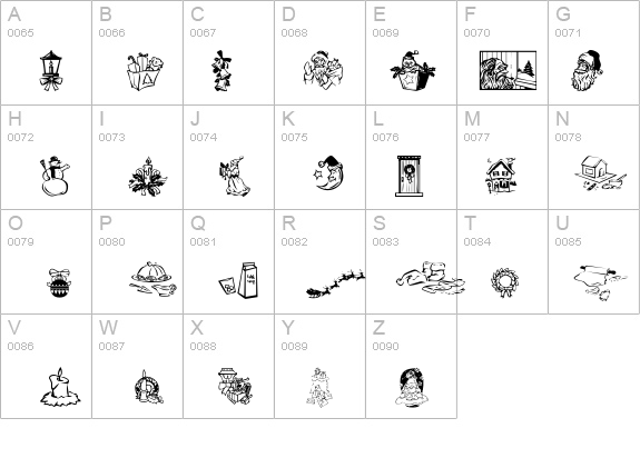 KR Christmas Dings 2004 Three details - Free Fonts at FontZone.net