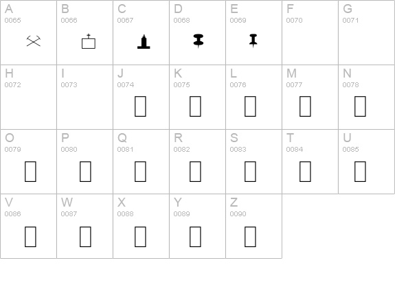 Map Symbols details - Free Fonts at FontZone.net