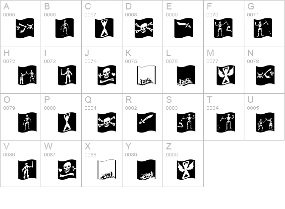 PiratsSymbolsArtefacts details - Free Fonts at FontZone.net