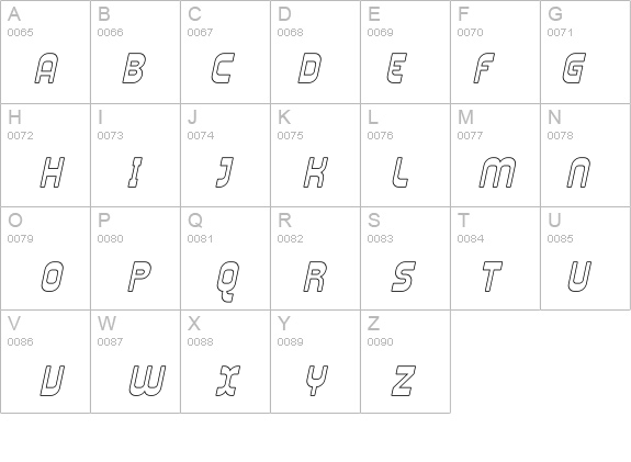 Plasmatica Outline Italic details - Free Fonts at FontZone.net