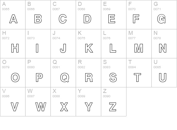 QTHelvet-BoldOutline Regular details - Free Fonts at FontZone.net