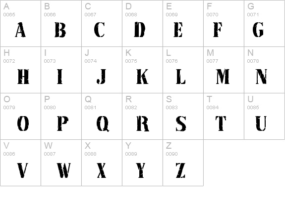 RubberStamp-Condensed Normal details - Free Fonts at FontZone.net
