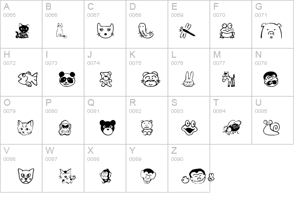 SakabeAnimal01 details - Free Fonts at FontZone.net