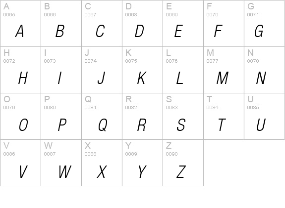 Sans Light Cond. ITALIC details - Free Fonts at FontZone.net