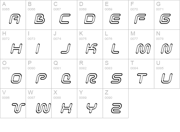 Sci Fied Outline Italic details - Free Fonts at FontZone.net