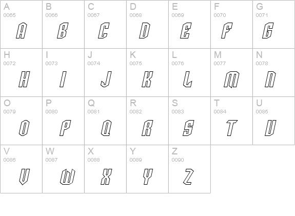 SF Archery Black SC Outline Oblique details - Free Fonts at FontZone.net