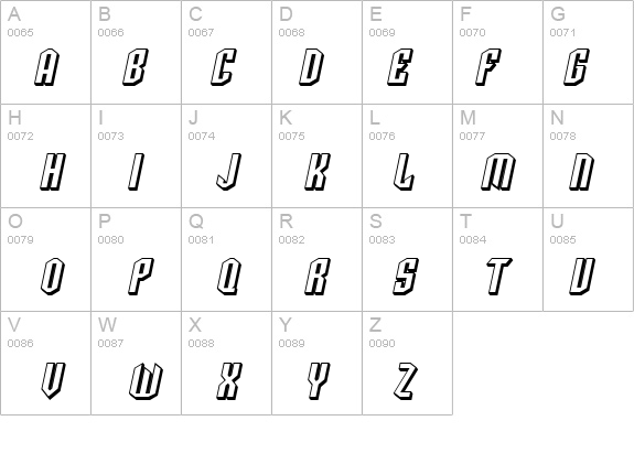 SF Archery Black SC Shaded Oblique details - Free Fonts at FontZone.net