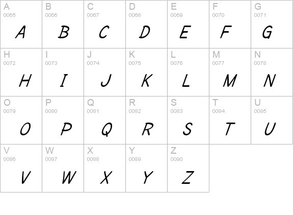 SF Cartoonist Hand Italic details - Free Fonts at FontZone.net