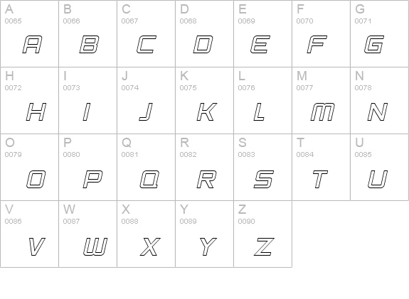 SF Chaerilidae Outline Oblique details - Free Fonts at FontZone.net