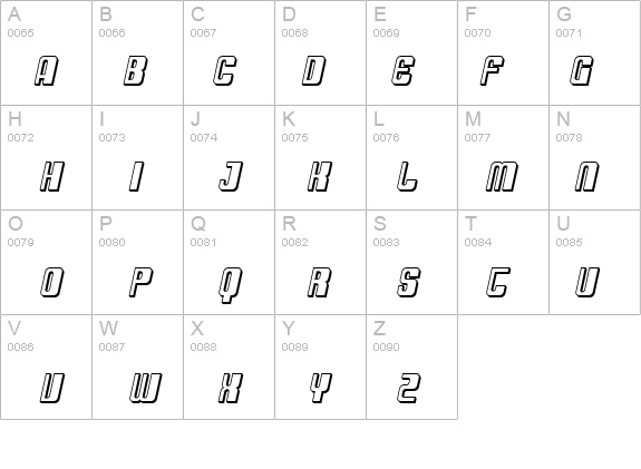 SF DecoTechno Shaded Oblique details - Free Fonts at FontZone.net
