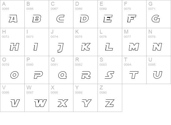 SF Distant Galaxy AltOutline Italic details - Free Fonts at FontZone.net