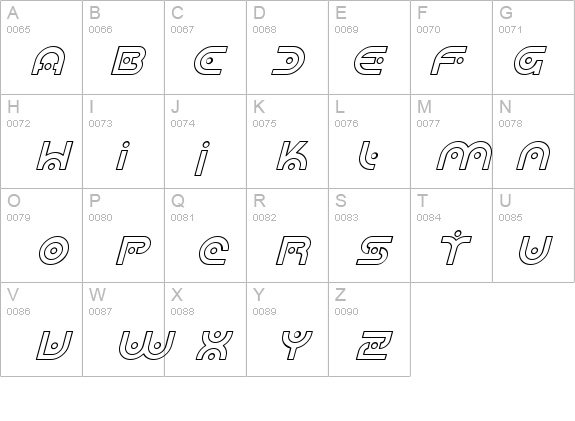 SF Planetary Orbiter Outline Italic details - Free Fonts at FontZone.net