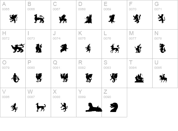 SL Mythological Silhouettes details - Free Fonts at FontZone.net