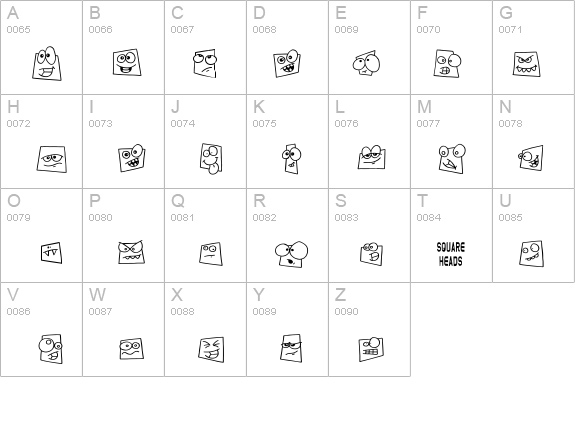 Squareheads details - Free Fonts at FontZone.net