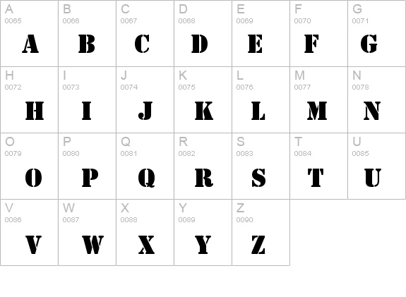 StencilBT-Regular details - Free Fonts at FontZone.net