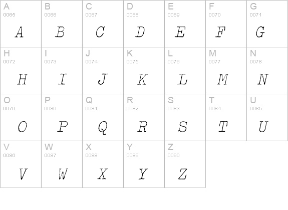 Typewriter-ExtraLightOblique details - Free Fonts at FontZone.net