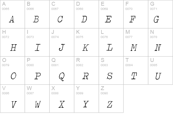 Typewriter-LightOblique details - Free Fonts at FontZone.net