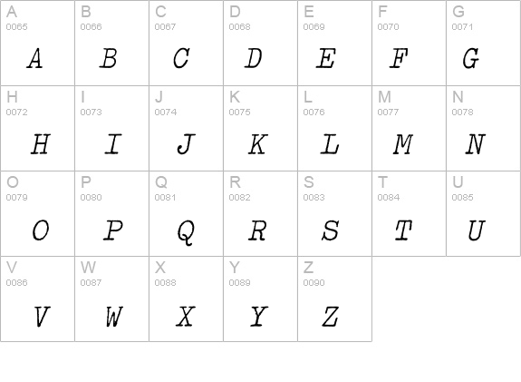 Typewriter-Oblique details - Free Fonts at FontZone.net