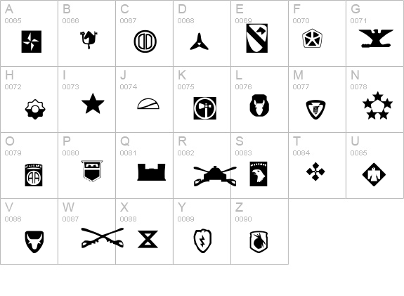 US Army details - Free Fonts at FontZone.net