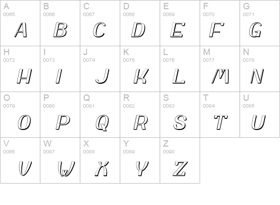 Yiggivoo Unicode Italic 3D details - Free Fonts at FontZone.net