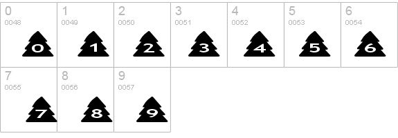 AlphaShapes xmas trees details - Free Fonts at FontZone.net